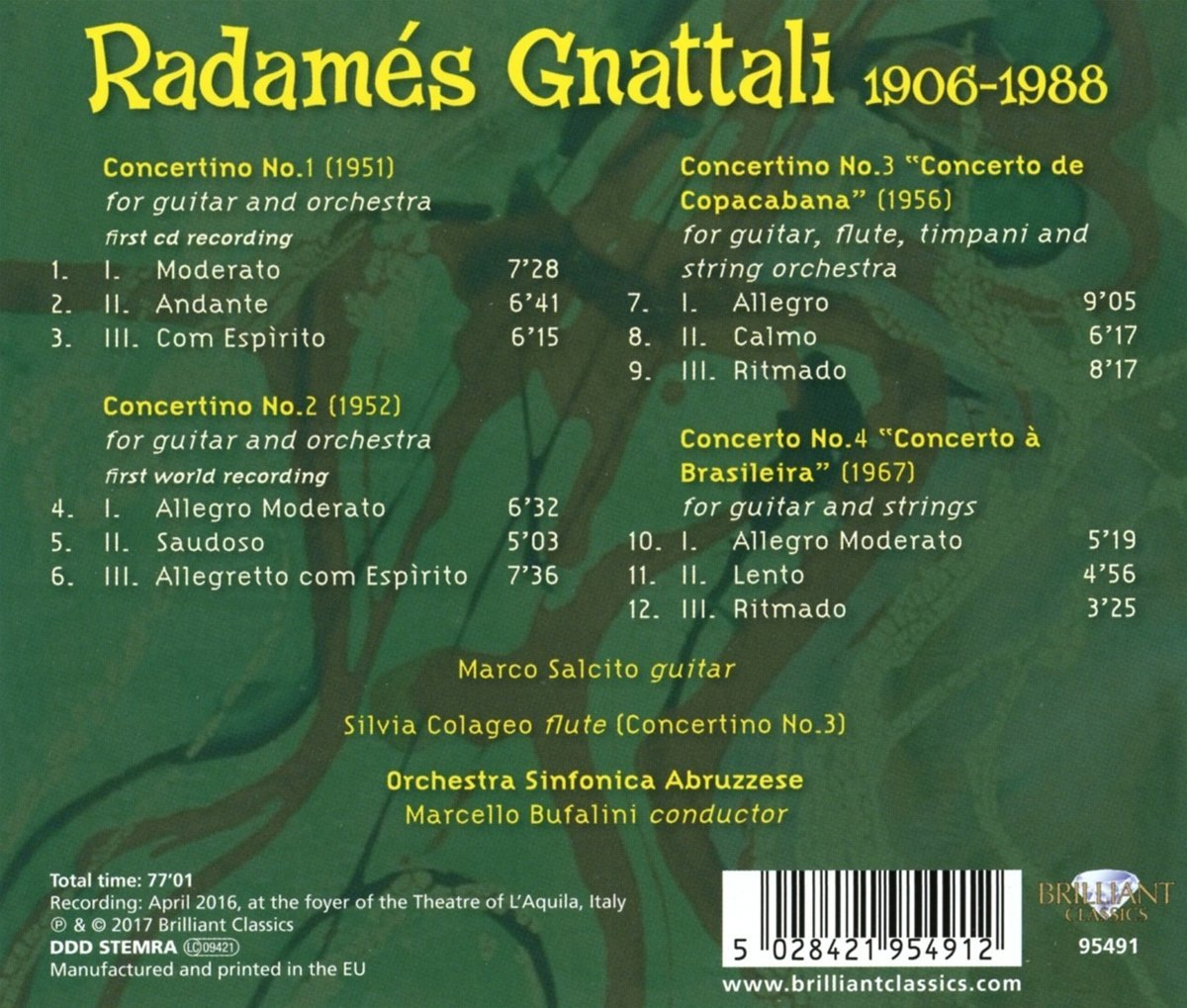 Radamés Gnattali - Concertinos for Guitar and Orchestra, Marco Salcito