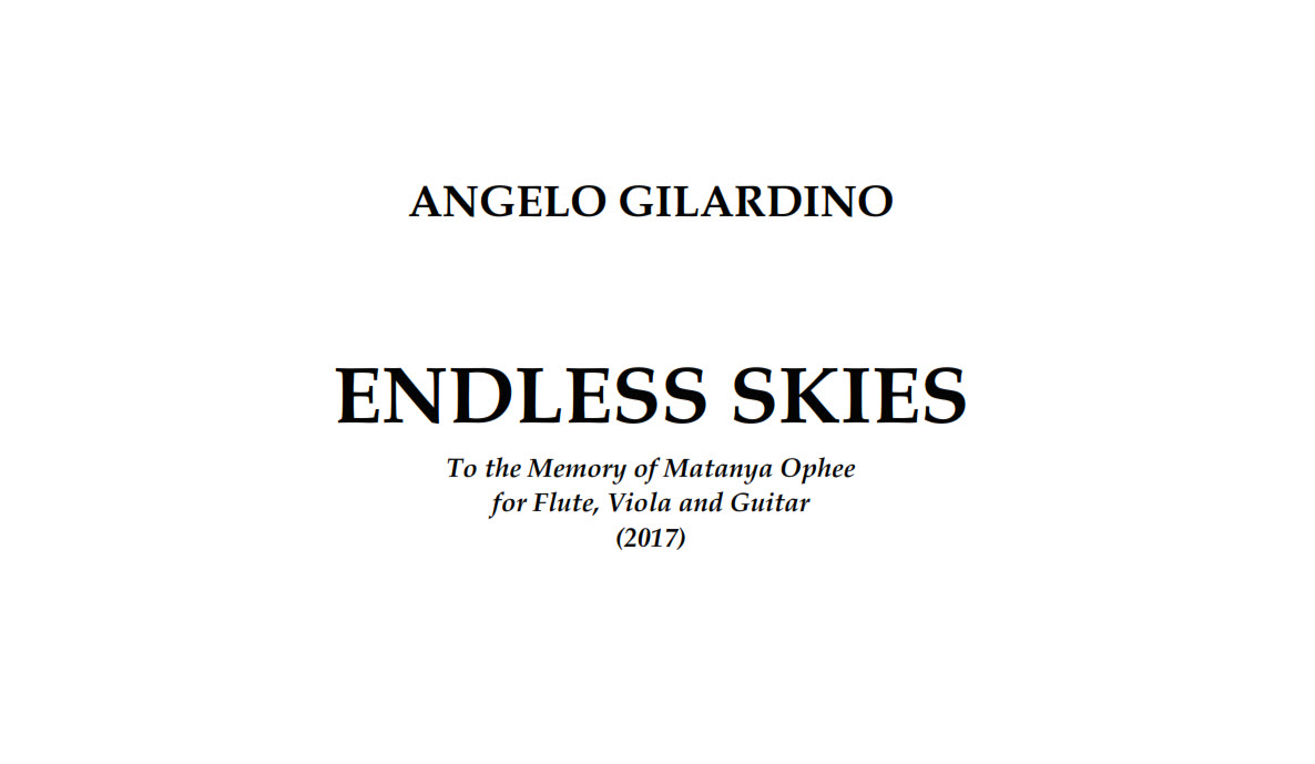 Angelo Gilardino, Endless Skies