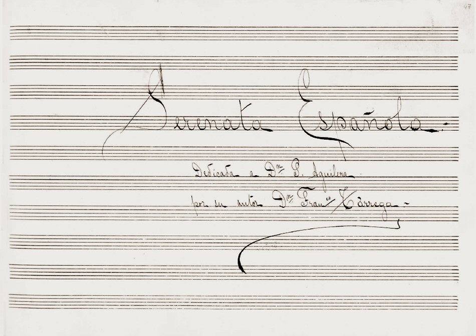 Serenata Española, opera inedita e sconosciuta di Francisco Tárrega