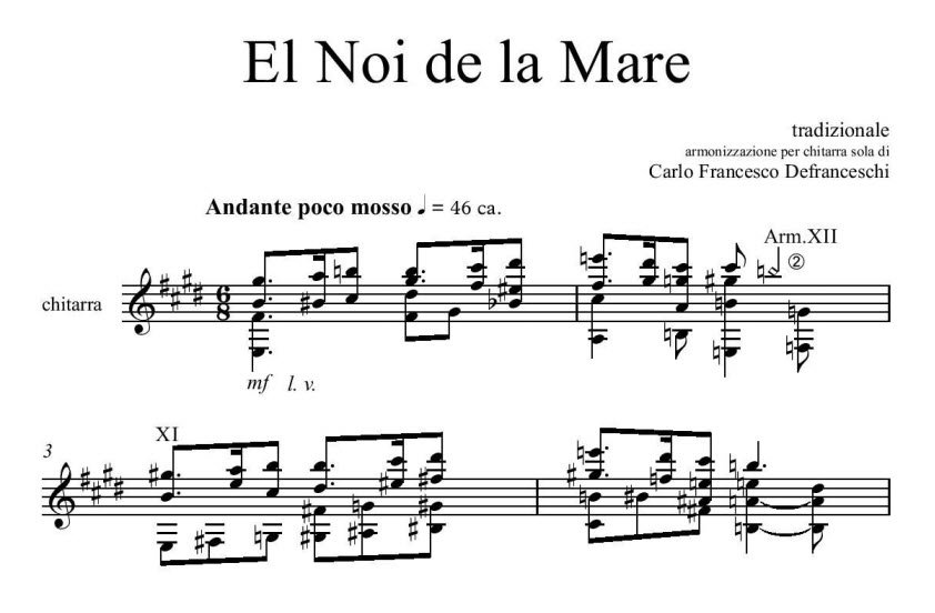 El Noi de la Mare, armonizzazione di Carlo Francesco Defranceschi